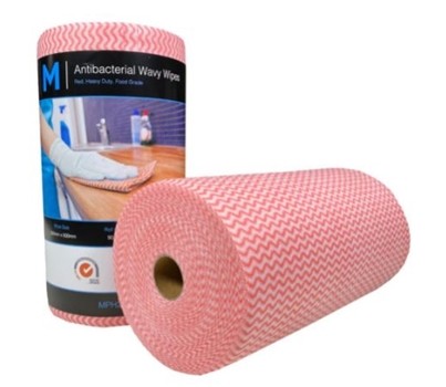 WIPES ON ROLL WAVE GRAIN 300MM RED 90s (MATTHEWS MPH27390)