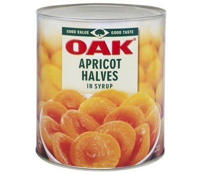 APRICOT HALVES IN SYRUP A10 (OAK 24313)