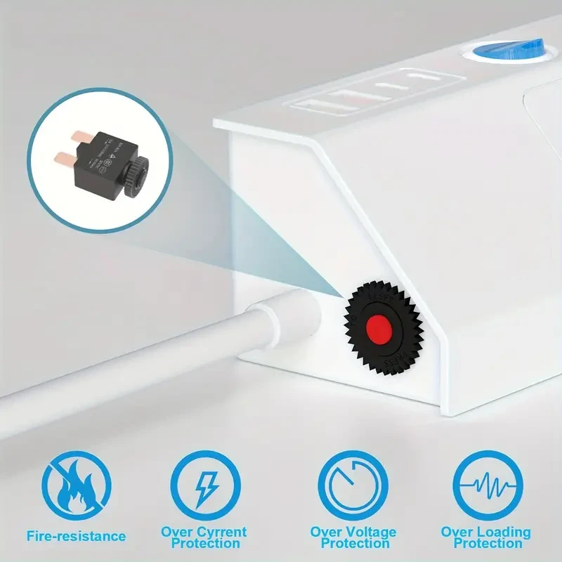 Power Socket Adapter - 5-Way Multi Socket with 1.5m Cable