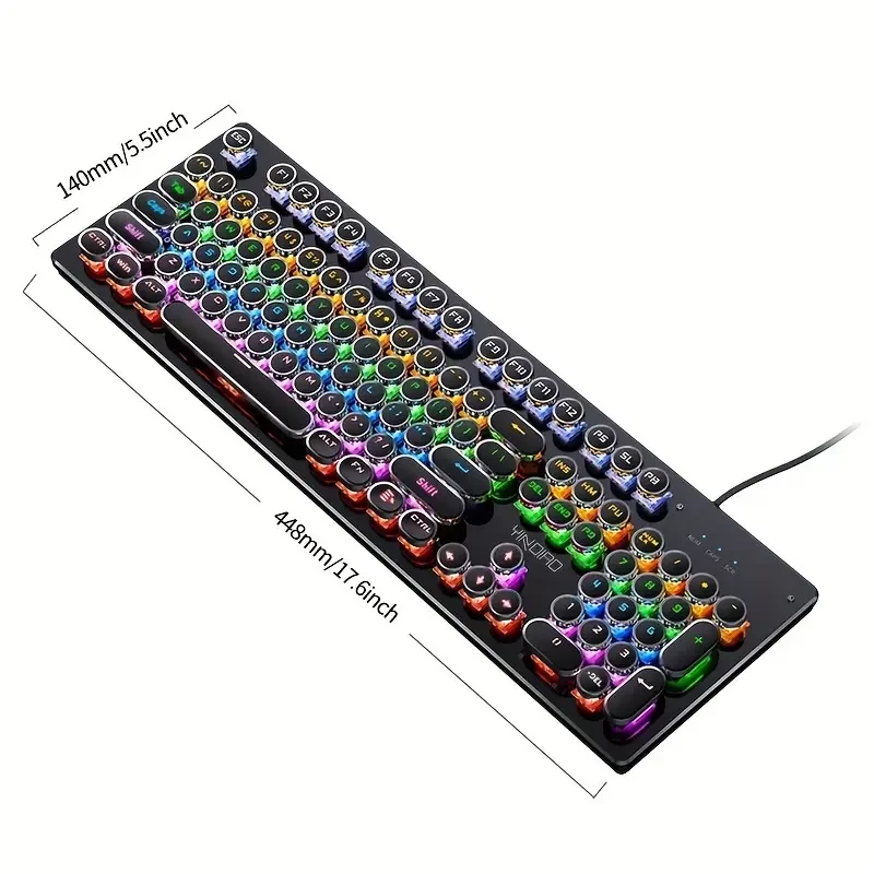 YinDiao Pro Gaming Keyboard - 104-Key Ergonomic Design