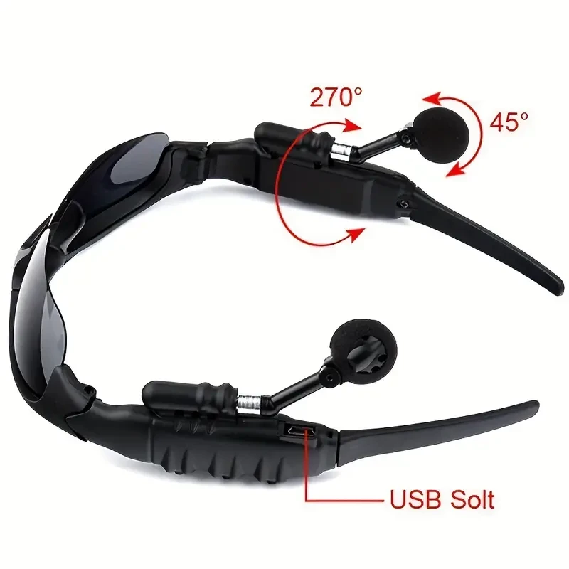 Smart Driving Glasses with Wireless Headphones - Stereo Sound for Music, Calls & Navigation