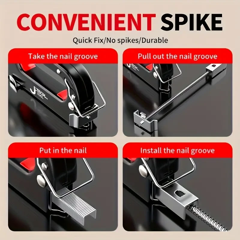 4 In 1 1Heavy-duty Stapler For DIY Home Decor Furniture Wood Frame Stapler