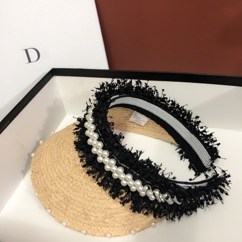 Pearl straw empty top hat