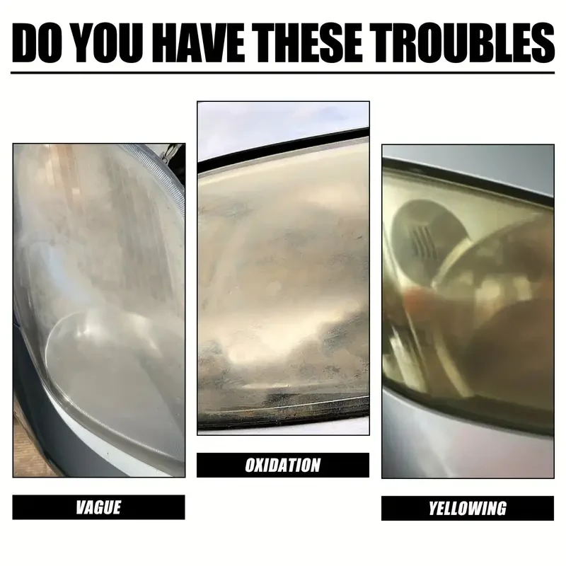 Headlight Restoration Kit - Quick Brightening & Scratch Repair for Car Lights