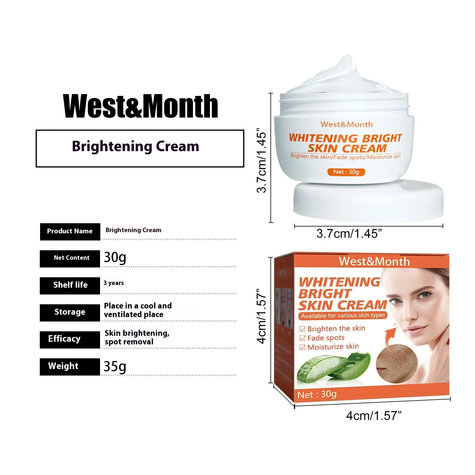 Brightening Cream Lightens Facial Spots