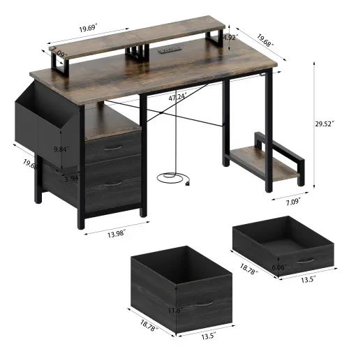Small Office Desk with Shelves