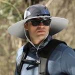 Wide Brim Solar Fan Outdoor Fishing Hat-Solar & USB Charging