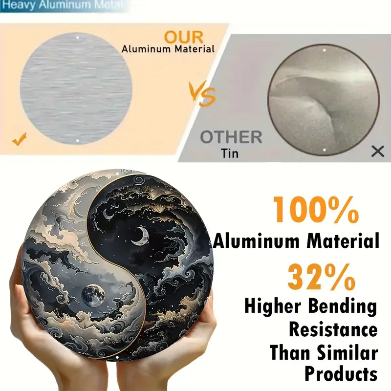 Yin Yang Bagua Aluminum Wall Art