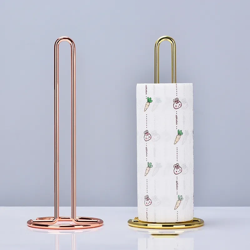 Vertical Wrought Iron Paper Towel Rack Nordic Ins Wind Golden Paper Towel