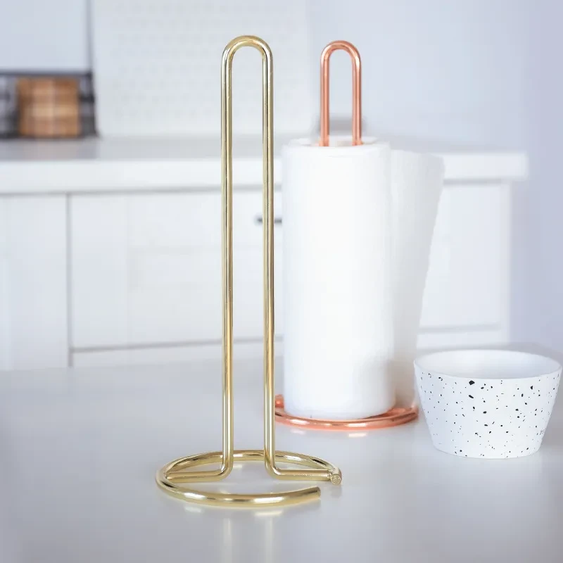 Nordic Style Stainless Steel Rose Gold Towel Storage Rack Tissue Holder Home Storage Organizer For Toilet Roll Paper Bathroom