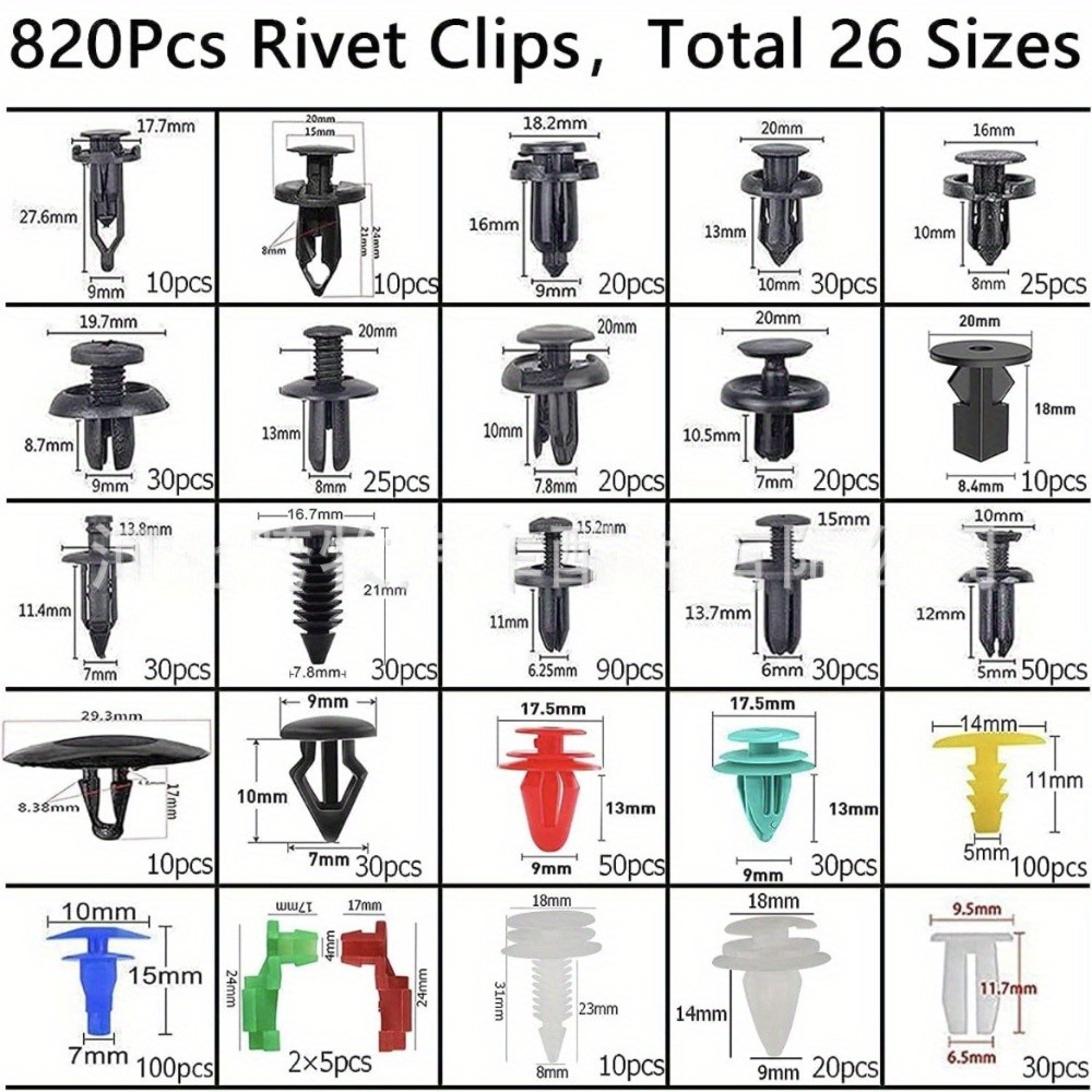 925pcs Boxed Buckle, Car Body Universal Fasteners Rivets Mudguard Expansion Screws Automotive Accessories