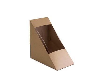 WEDGE W/WINDOW SANDWICH KRAFT 500s (HUHTAMAKI)