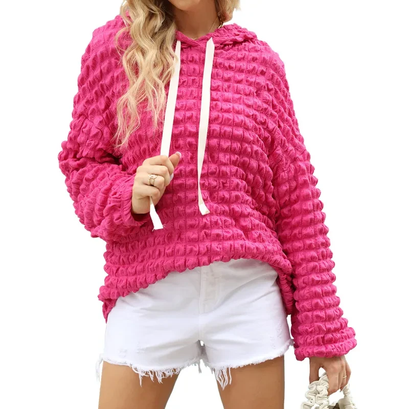 Women's Bubbles Hoodie Fashion Casual Loose Long Sleeve Hooded Sweater