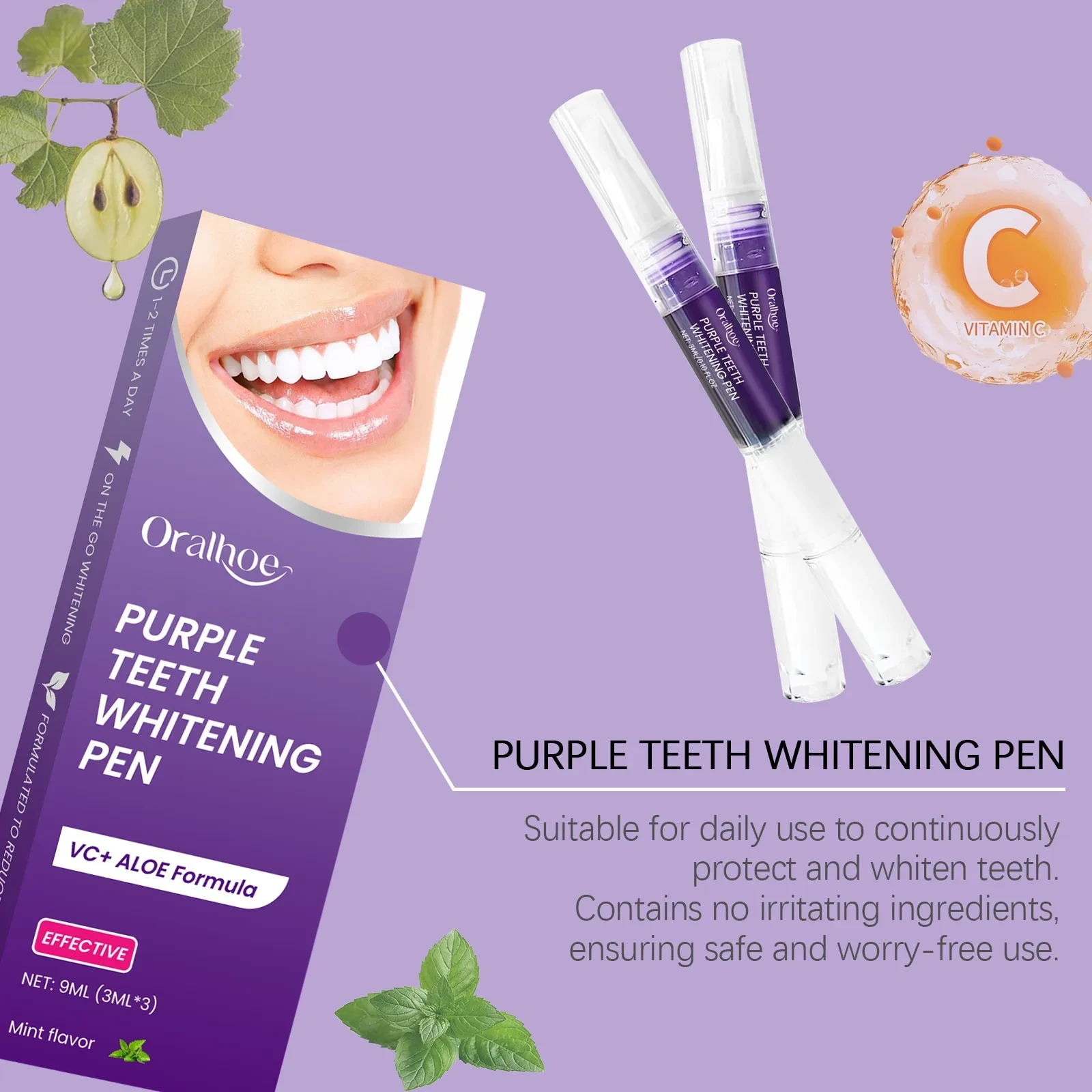 ORALHOE Purple Teeth Whitening Pen