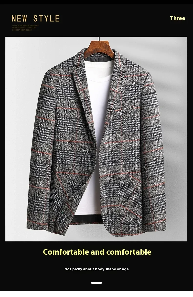 High End Autumn And Winter Middle-aged Men's Suit Grey