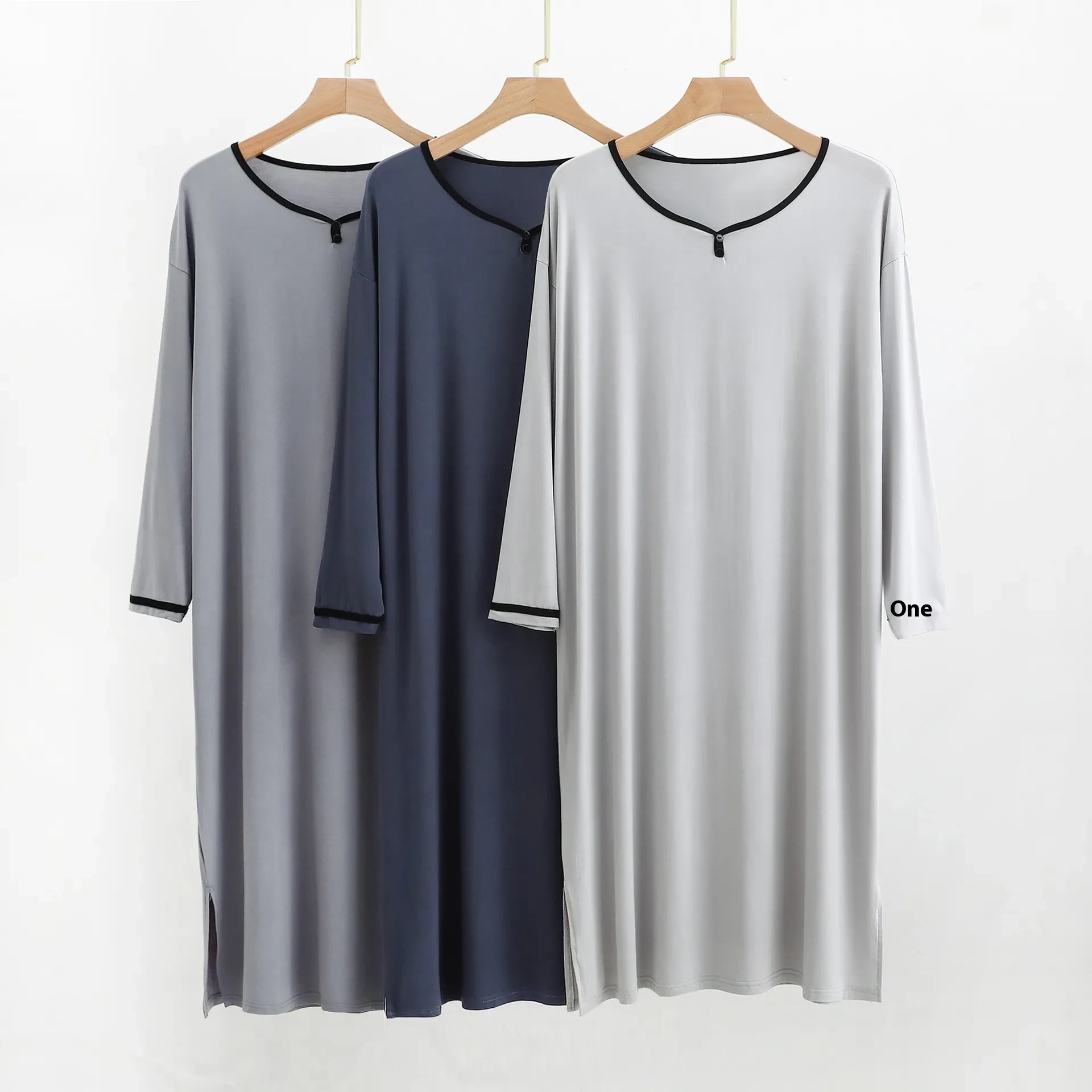 Long Below The Knee Soft Draping Bathrobe Men's Pajamas