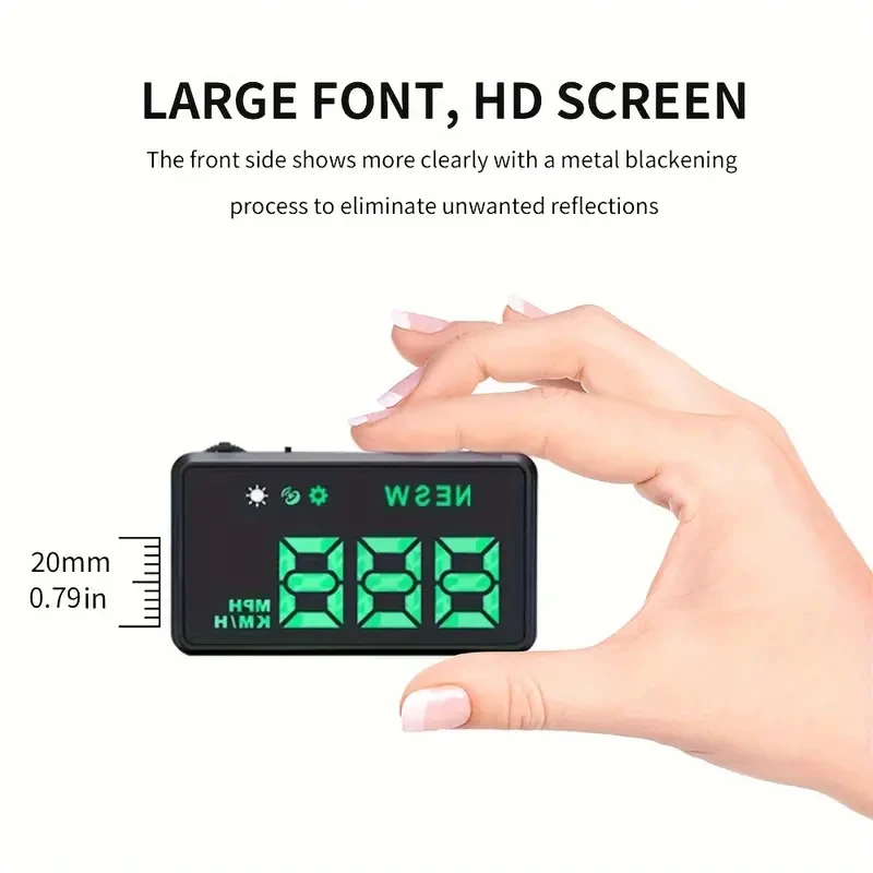 KWHUD HD Head-Up Display Car Speedometer - Universal Fit, Compass & Over-speed Alerts