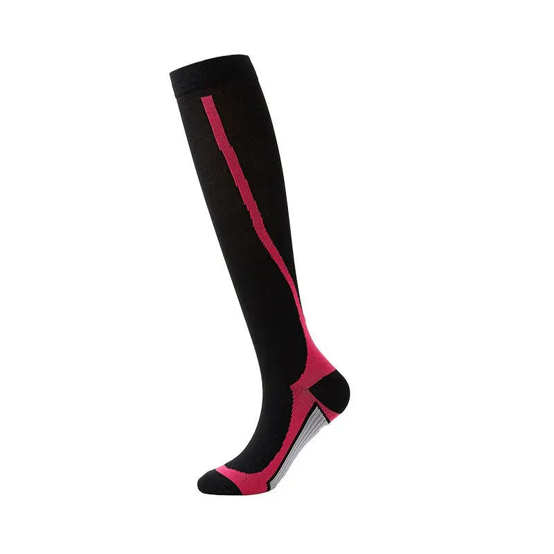 Men And Women Riding Leisure Sports Compression Stockings Black And Red Combo