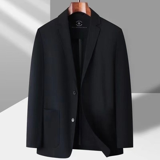 Summer Ice Silk Suit Men's Casual Sun-proof Light Coat Black