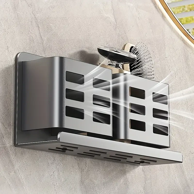 Mounted Bathroom Organizer - Rustproof No-Drill Toothbrush, Comb