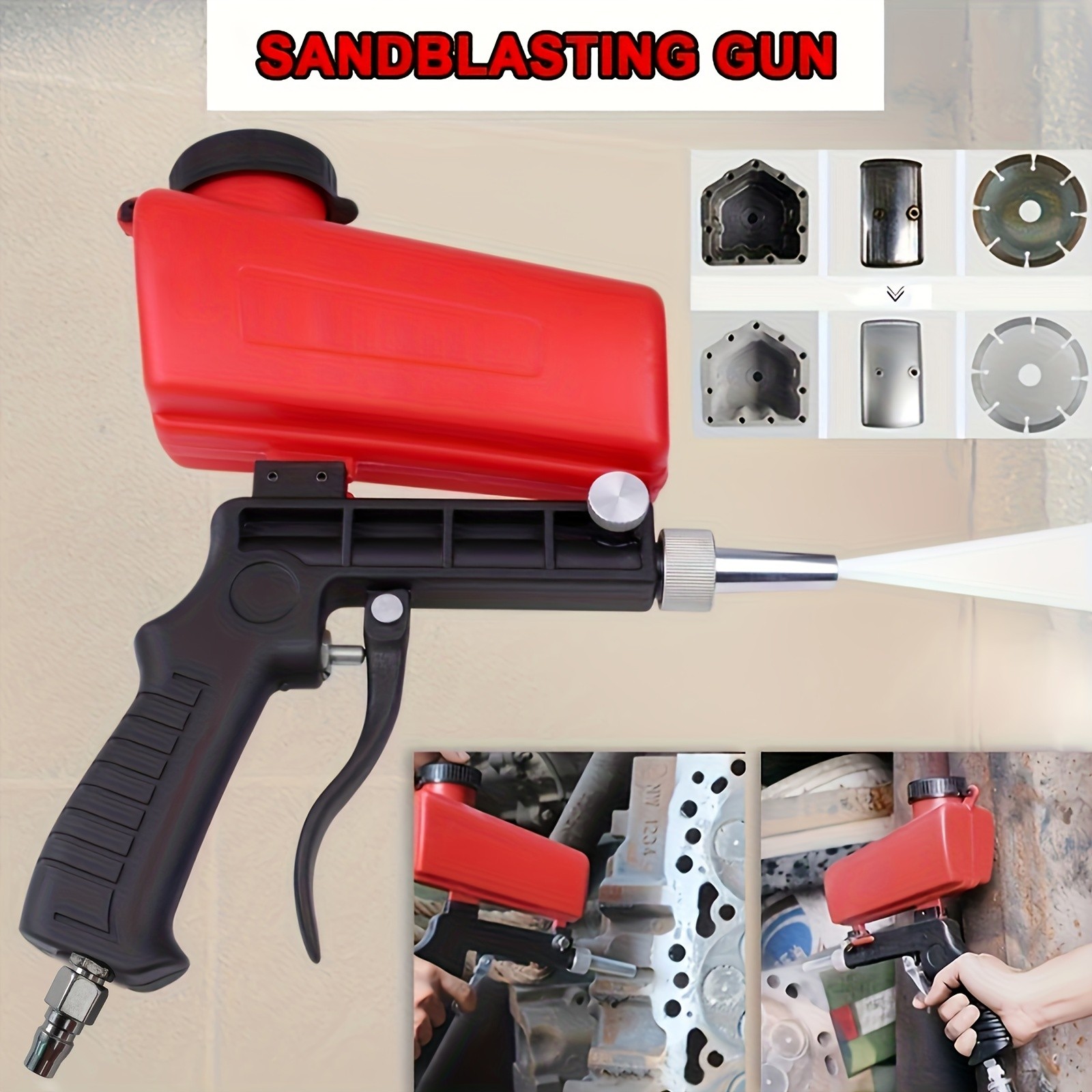 90psi Portable Gravity Sandblaster  High-Pressure Sand Removal Tool for Efficient Cleaning and Abrasive Blasting