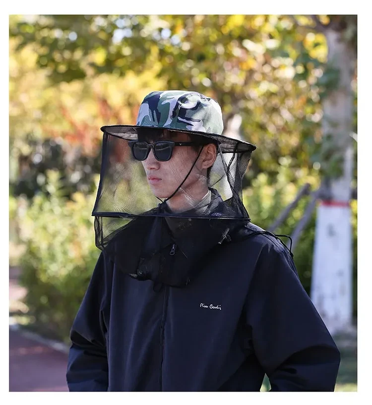 Anti Mosquito Bucket Hat Quick-dry Casual Sun-proof Fishing Hat
