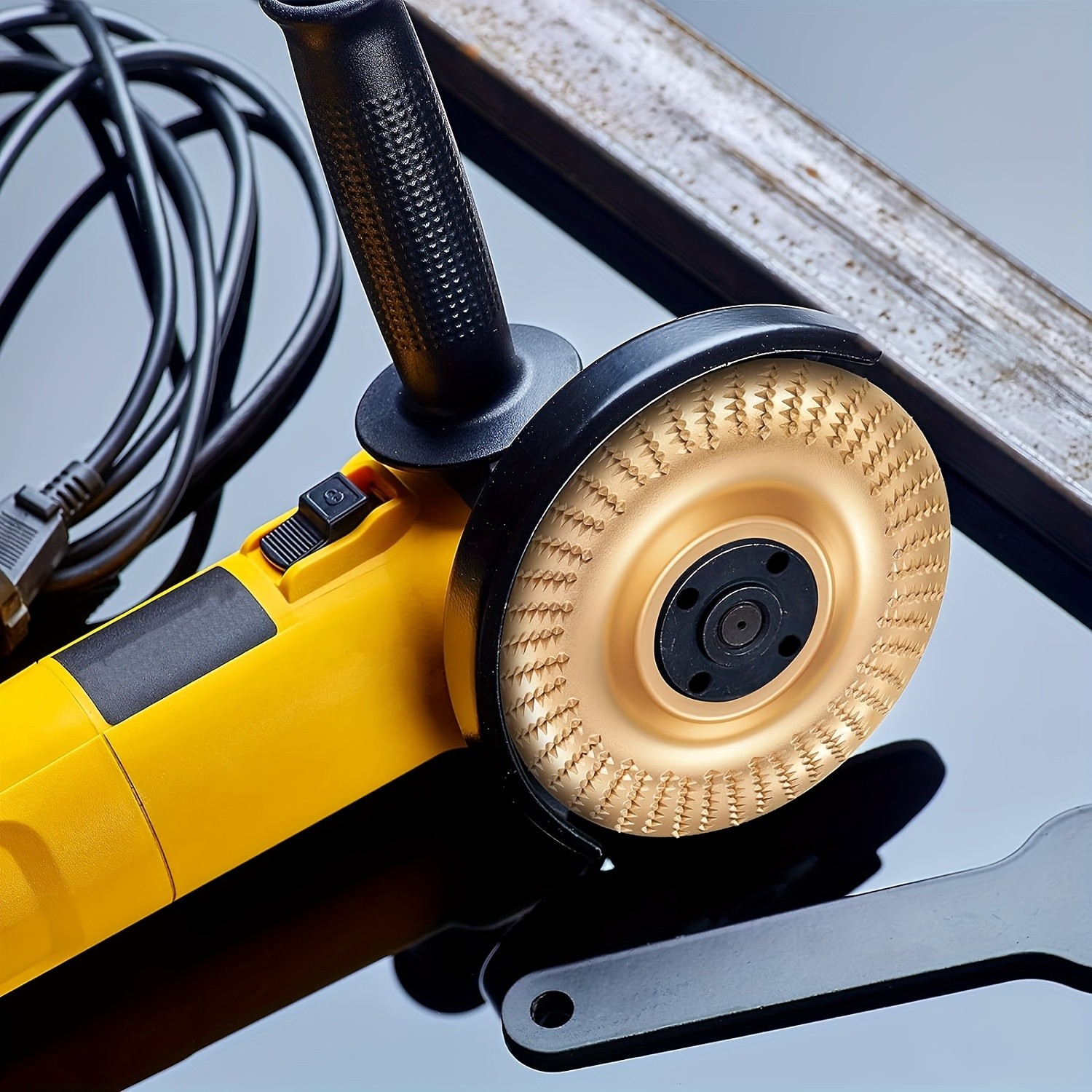 3pcs Wood Carving Disc Set  4-1/2 Inch Attachments with 5/8 Inch Arbor  Grinding Wheel for Grinding and Shaping  Golden