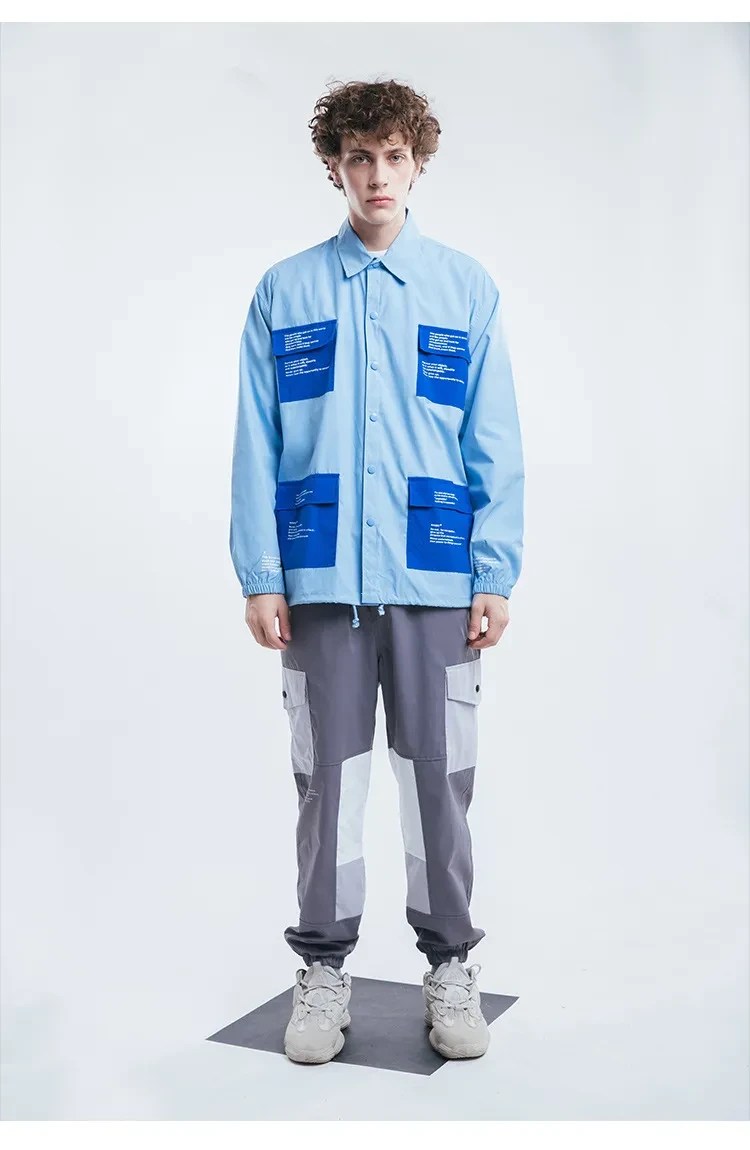 Men'S Autumn And Winter Single-Breasted Waterproof And Windproof Men'S High Street Multi-Pocket Shirt