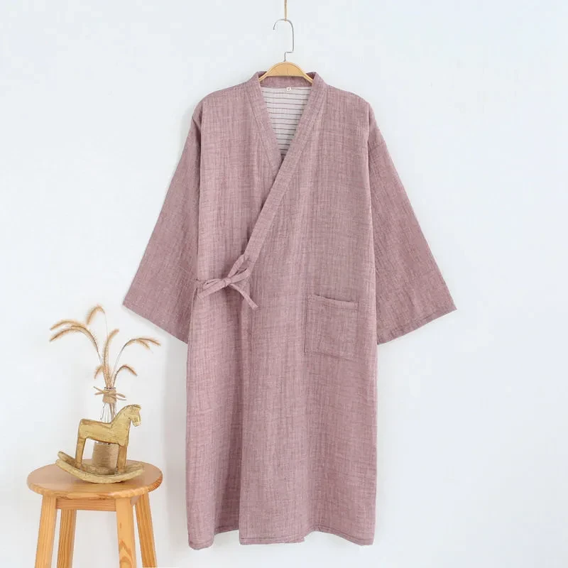 Kimono, Bathrobe, Gauze, Home Wear, Japanese Steamed Thin Night Gown