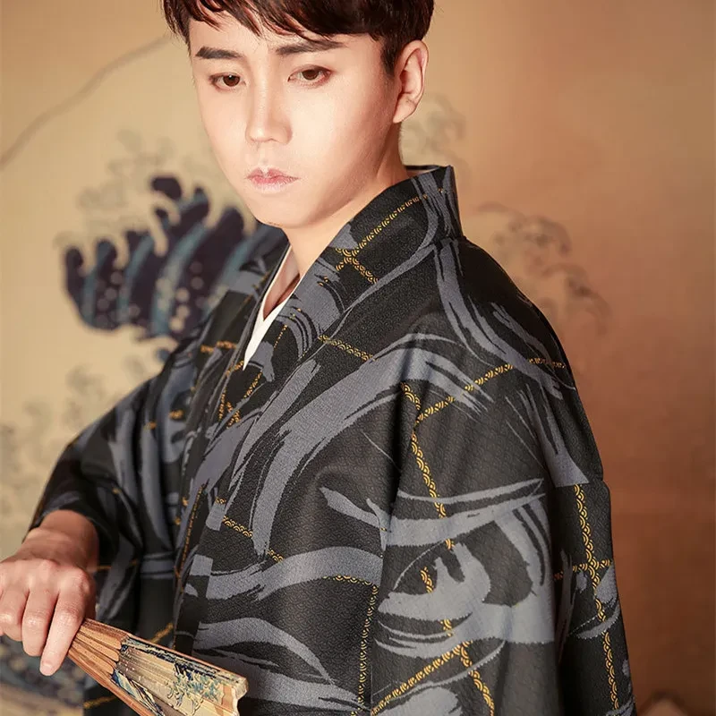 Japanese Style No Ironing Samurai Kimono Set