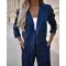 Fashion Striped Suits Casual Lapel Long Sleeve Cropped Top And Straight Pants Outfits