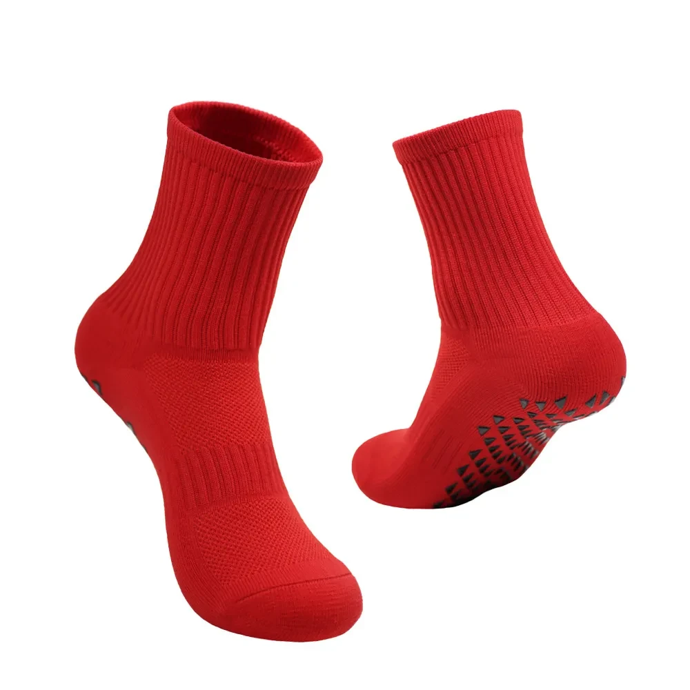 Soccer Professional Training Thick Towel Bottom Athletic Socks Red