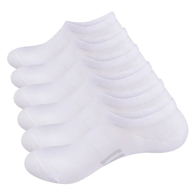 Pure Cotton Breathable Summer Thin Tight Invisible Male Socks White