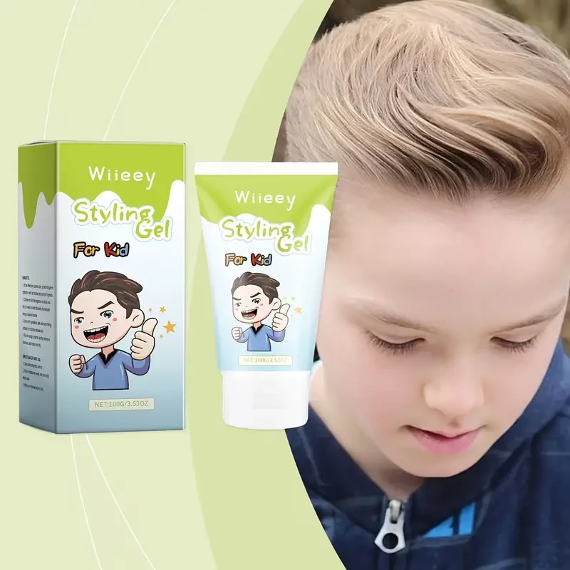100g WIEEY Kids Hair Styling Gel - Non-Sticky, All-Day Hold, Clean Finish Hair Gel for Youngsters