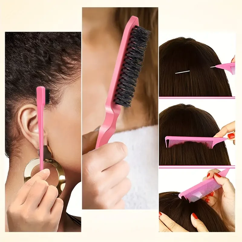 4pcs Hair Wax Stick Set, Smooth Brush Kit for Flyaways and Wigs