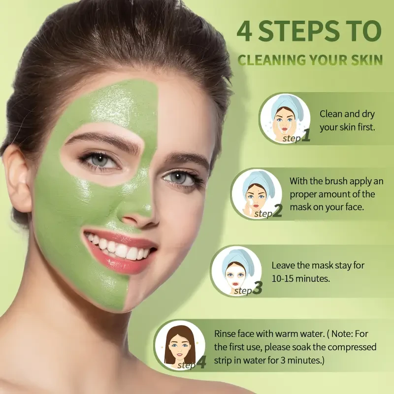 Green Tea Clay Facial Mask With Volcanic Mud