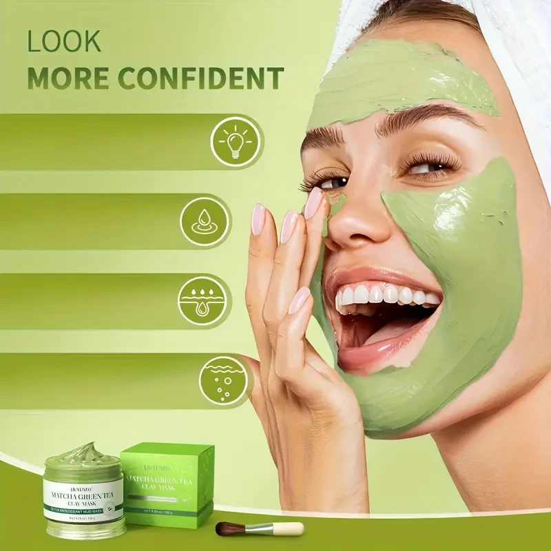 Green Tea Clay Facial Mask With Volcanic Mud