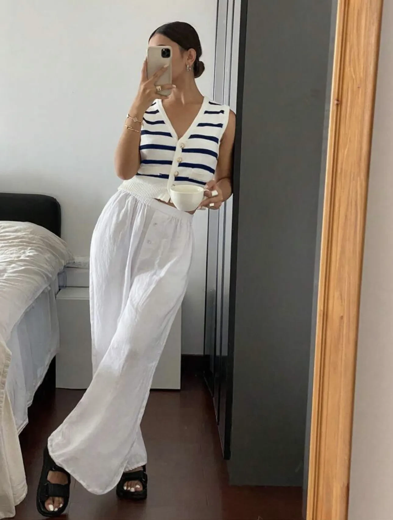 Spring And Summer Knitted Striped Vest Female Europe And America Cross Border Foreign Trade