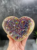 Angel Aura Heart Shaped Rainbow Crystal Cluster