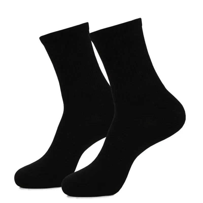 Mid-calf Combed Cotton Athletic Socks Sweat-absorbent Breathable High-pass Non-stuffy Men And Women Sports And Leisure Socks Black