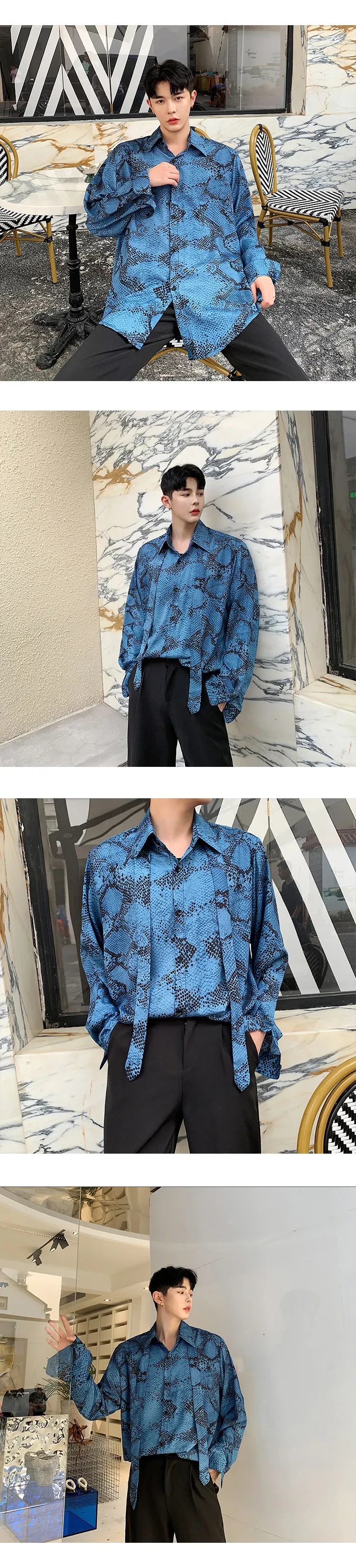 Blue handsome long sleeve shirt