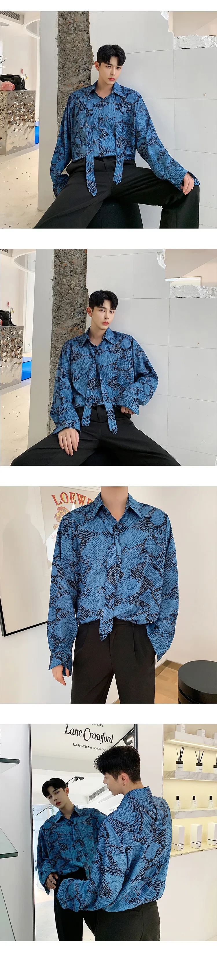 Blue handsome long sleeve shirt