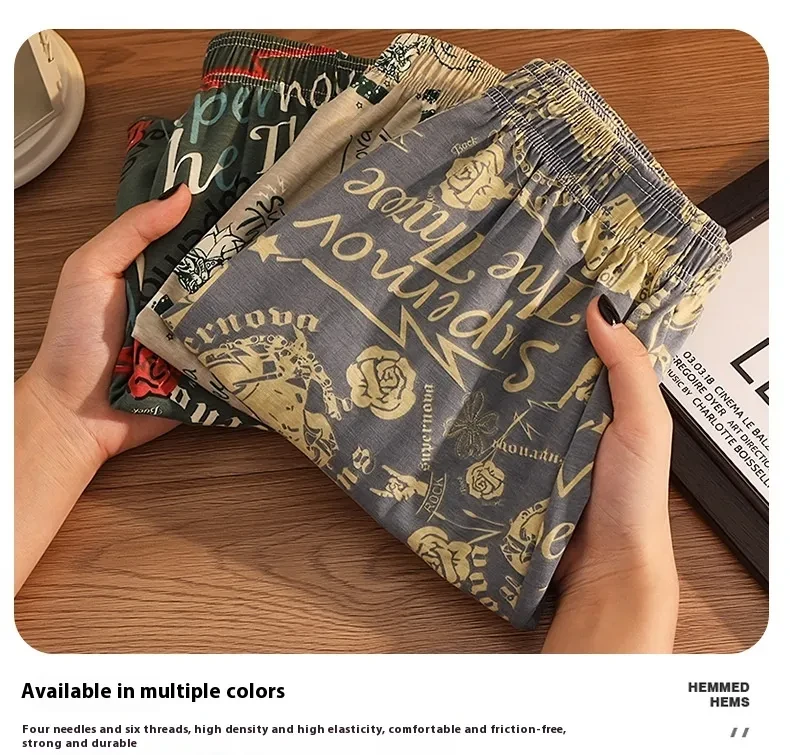 Cotton Printed Men's Home Loose Casual Print Boxer Shorts