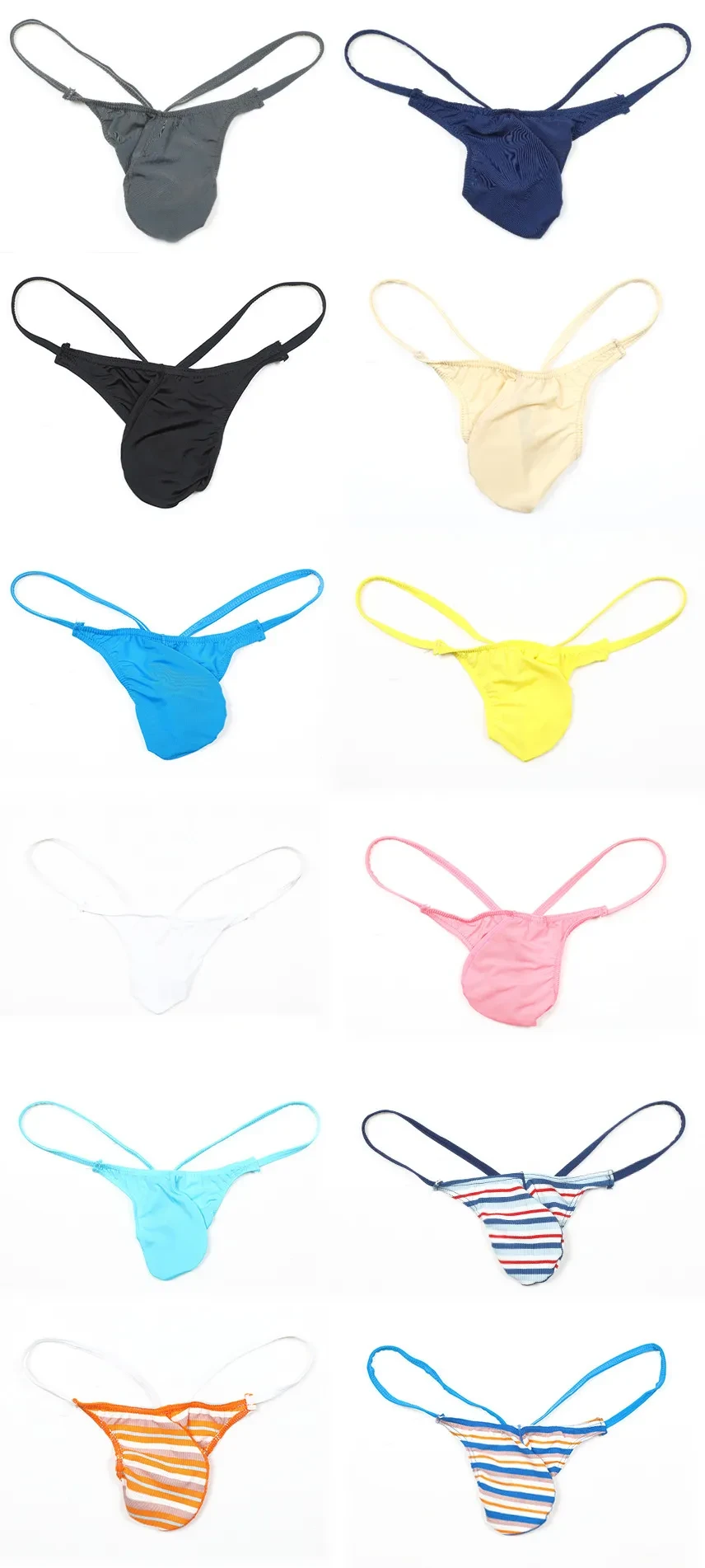 Men's Low Waist Ice Silk T-back