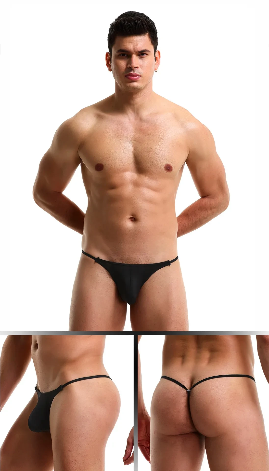 Men's Low Waist Ice Silk T-back