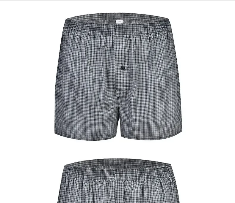 Men's Casual Loose Home Pants Plaid Shorts