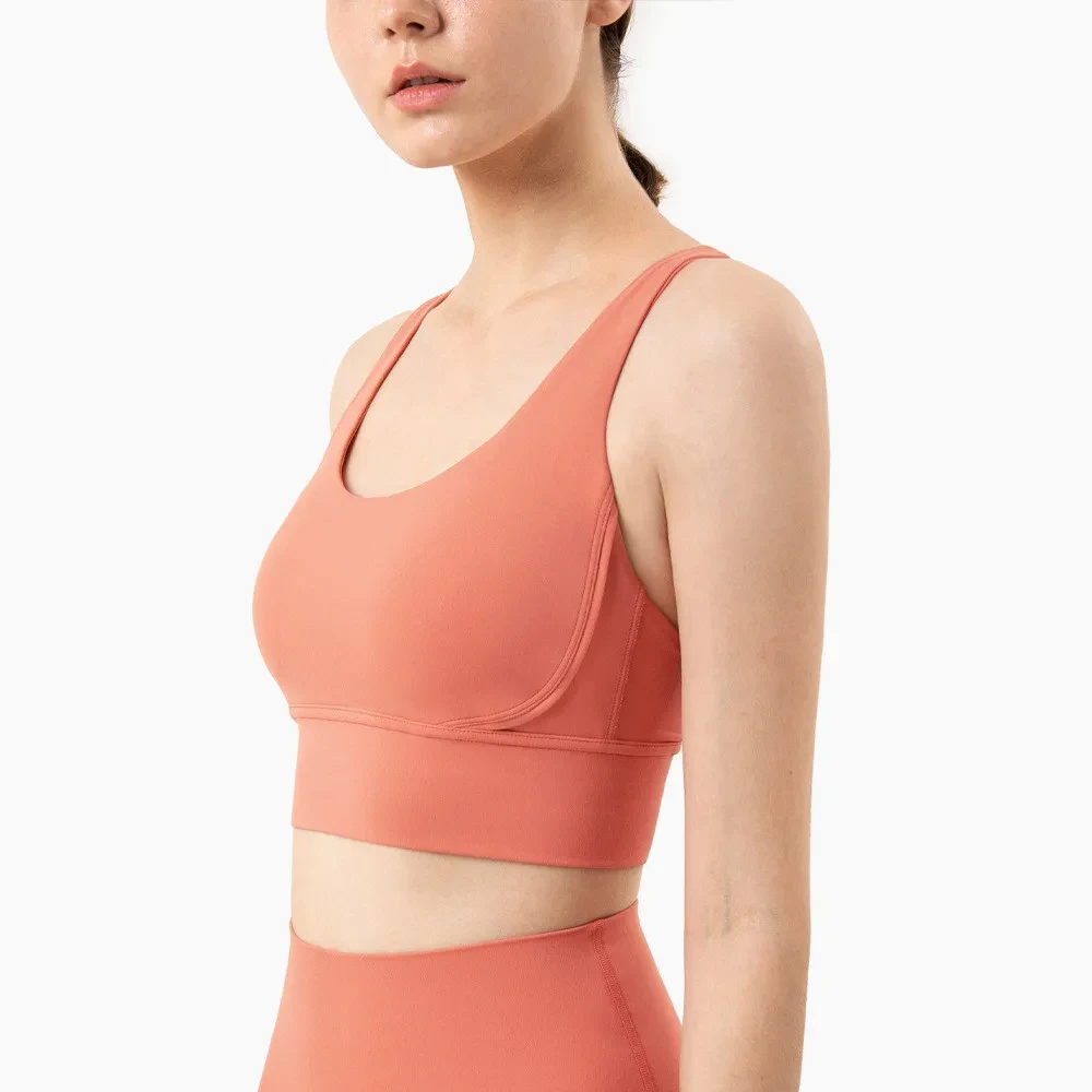 Cross Shockproof Gathered Yoga Beauty Back Bra