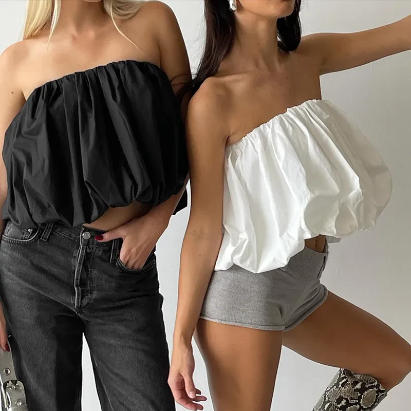 Solid Color Two-way Tube Top Top Skirt