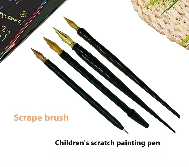 Scratch Art Paper Brush Children's Art Tools Scratch Pen
