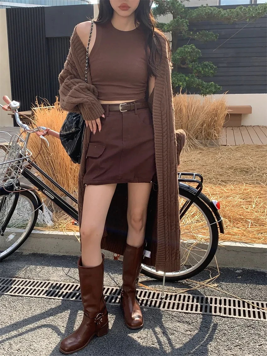 Women's Long Sweater Cardigan Thickened Twist Knitted Coat